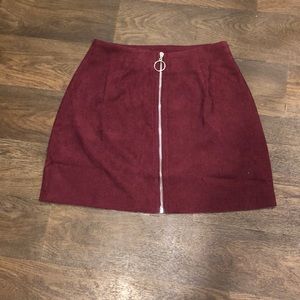 New SHEIN Corduroy Zipper Front Mini Skirt